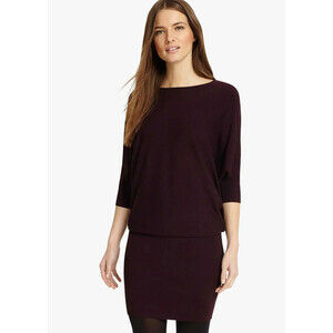 Phase Eight Women's Becca V Neck Blouson Batwing Dress,Purple Size 8 (12UK) $190